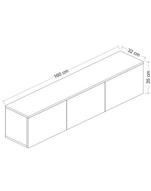 Meuble TV Neon blanc/chêne - 160x32x35 cm