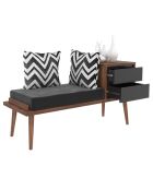 Banquette Rino noyer/anthracite - 120x40x45 cm