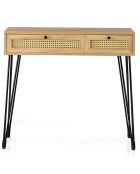 Bureau Sahra bois/noir - 55x105x79 cm