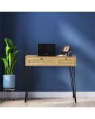 Bureau Sahra bois/noir - 55x105x79 cm