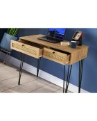 Bureau Sahra bois/noir - 55x105x79 cm