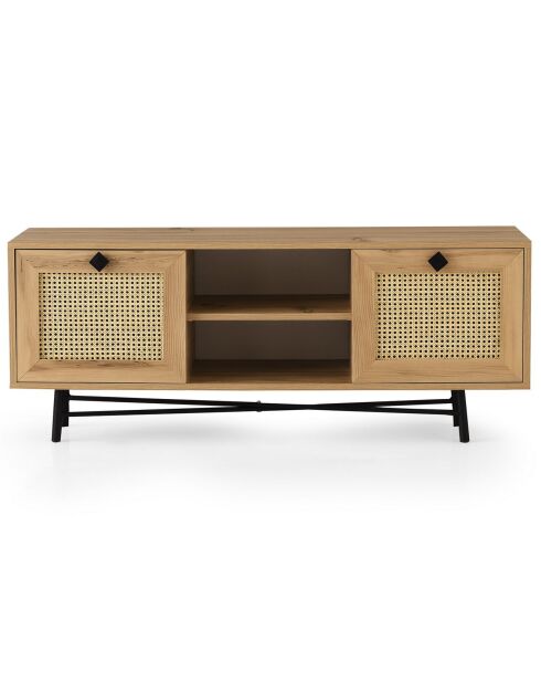 Meuble TV Begonya bois/noir - 140x40x60 cm