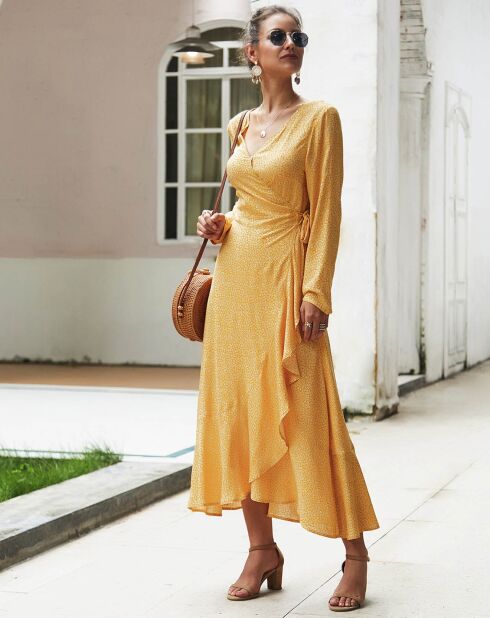 Robe Angelina jaune/blanc