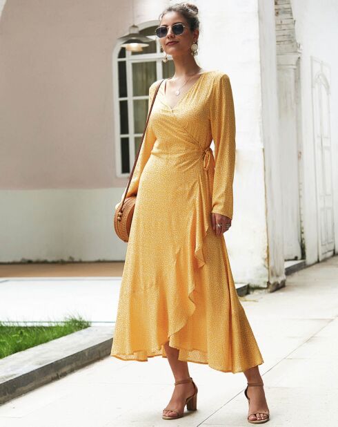 Robe Angelina jaune/blanc