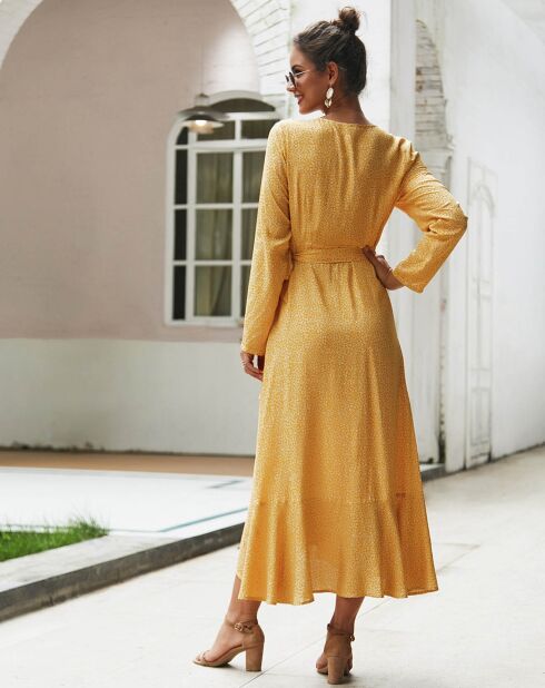 Robe Angelina jaune/blanc