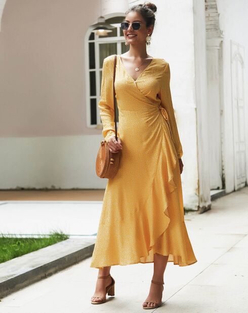 Robe Angelina jaune/blanc