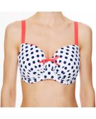 Haut de maillot de bain à coque La Sporty Fashion blanc/bleu