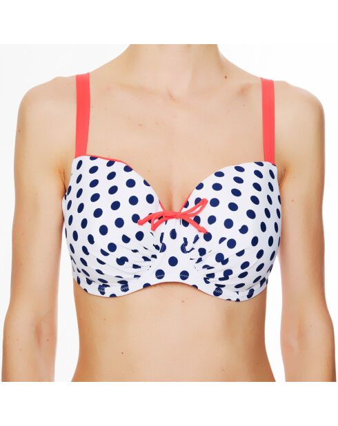 Top da bagno La Sporty Fashion in conchiglia bianco/blu