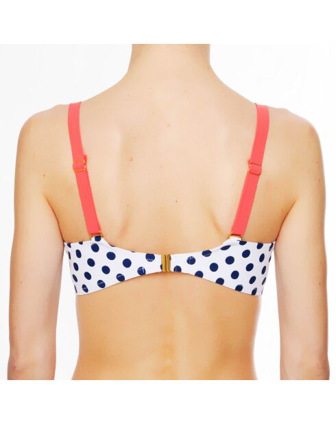 Top da bagno La Sporty Fashion in conchiglia bianco/blu