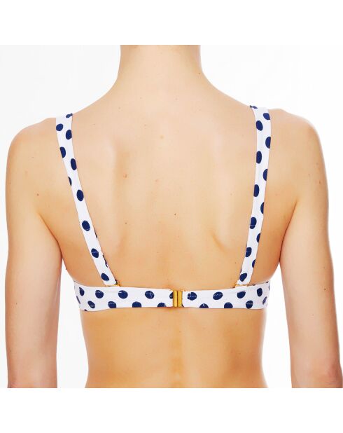 Top bikini a triangolo morbido bianco/blu La Sporty Fashion