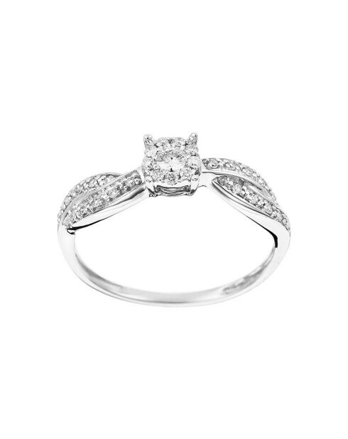 Bague Bel Eclat Diamants 0.20 ct or blanc