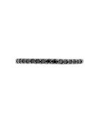 Bague Alliance Sobriété Diamants Noirs 0.14 ct or blanc
