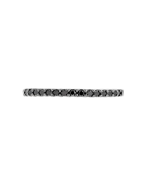 Bague Alliance Sobriété Diamants Noirs 0.14 ct or blanc