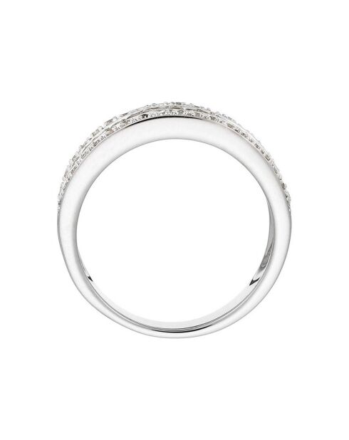 Bague Kiss Baguette Diamants 0.50 ct or blanc