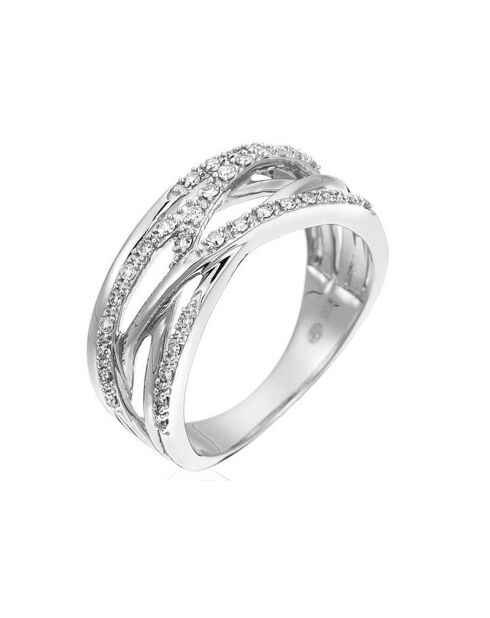 Bague Entrelacs Eternel Diamants 0.18 ct or blanc