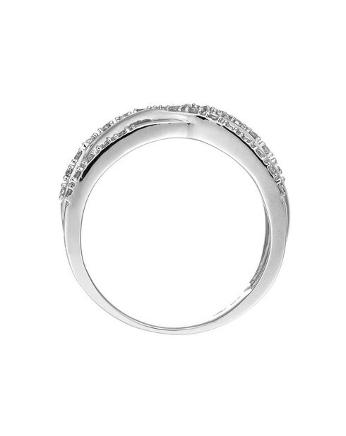 Bague Entrelacs Eternel Diamants 0.18 ct or blanc