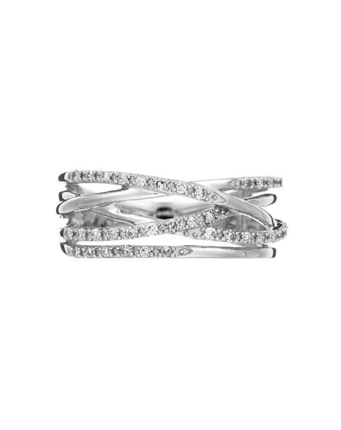 Bague Entrelacs Eternel Diamants 0.18 ct or blanc