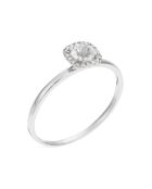 Ring aus Weißgold mit quadratischen Topazi-Diamanten und 0,05 Karat Topas mit 0,32 ct Weißgold