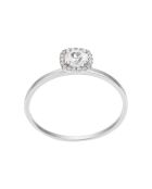 Ring aus Weißgold mit quadratischen Topazi-Diamanten und 0,05 Karat Topas mit 0,32 ct Weißgold