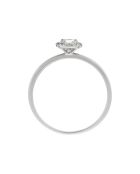 Ring aus Weißgold mit quadratischen Topazi-Diamanten und 0,05 Karat Topas mit 0,32 ct Weißgold