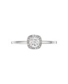 Ring aus Weißgold mit quadratischen Topazi-Diamanten und 0,05 Karat Topas mit 0,32 ct Weißgold