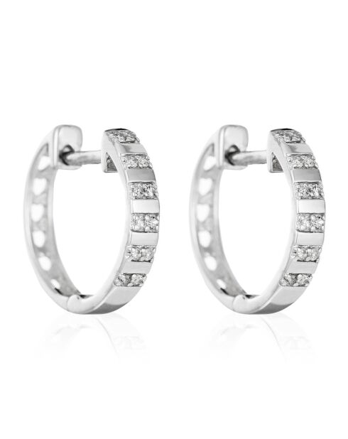 Boucles d'oreilles Linéa Diamants 0.08 ct or blanc