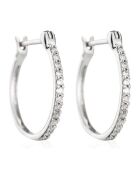 Boucles d'oreilles Créoles Sublimes Diamants 0.10 ct or blanc