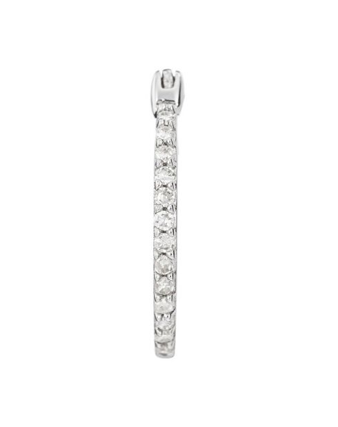 Boucles d'oreilles Créoles Sublimes Diamants 0.10 ct or blanc