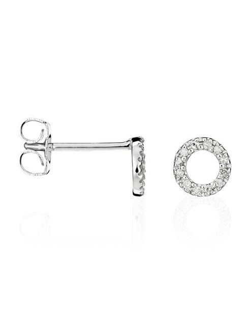 Boucles d'oreilles Simplicité diamants 0.1 ct or blanc