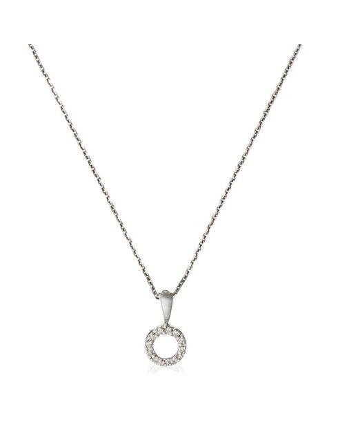 Pendentif Simplicité Diamant 0.05 ct or blanc