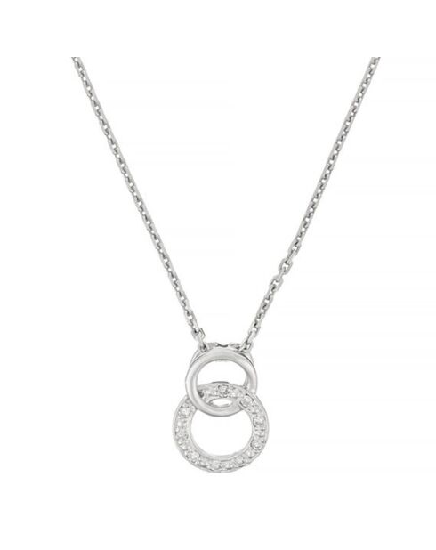 Pendentif Etreinte Diamants 0.03 ct or blanc
