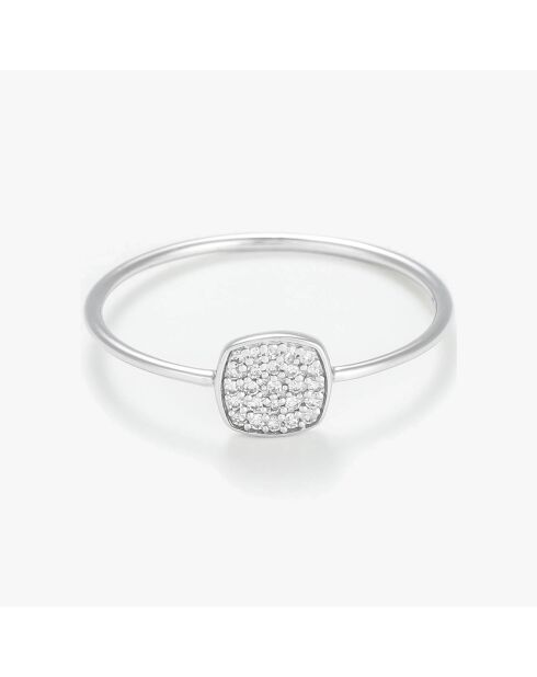 Quadratischer Tendresse Diamantring 0,06 Karat Weißgold