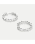 Boucles d'oreilles Créoles Pétillantes Diamants 0.16 ct or blanc