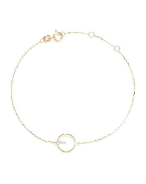 Bracciale Barette cerchiato con diamanti in oro giallo 0,02 ct