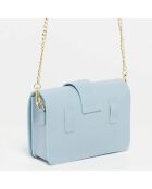 Sac bandoulière en Cuir Tory bleu clair  - 18x10.5x5 cm