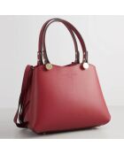 Sac à main en Cuir Kiara  rouge foncé - 28x26x14 cm