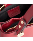 Sac à main en Cuir Kiara  rouge foncé - 28x26x14 cm