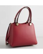 Sac à main en Cuir Kiara  rouge foncé - 28x26x14 cm