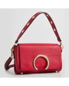 Ralph Schultertasche aus dunkelrotem Leder - 26x14x8 cm