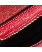 Ralph Schultertasche aus dunkelrotem Leder - 26x14x8 cm