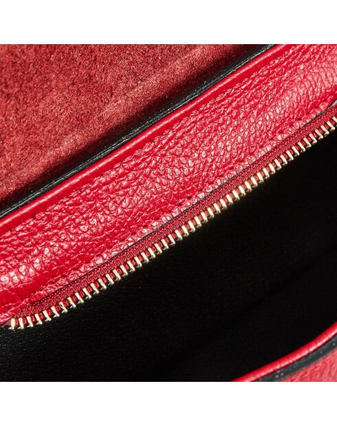 Ralph Schultertasche aus dunkelrotem Leder - 26x14x8 cm