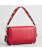 Ralph Schultertasche aus dunkelrotem Leder - 26x14x8 cm