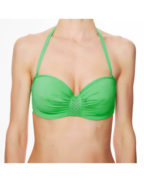 Haut de maillot de bain à coque bandeau La Rocking Beauty vert