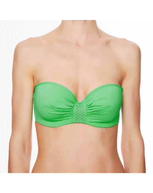 Haut de maillot de bain à coque bandeau La Rocking Beauty vert