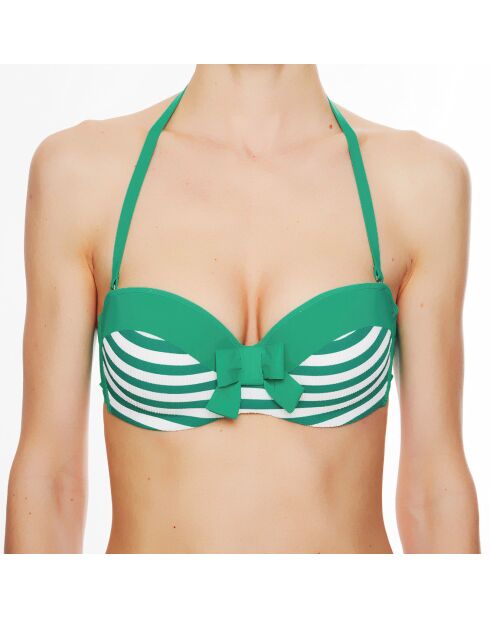 La Jolie Baigneuse grünes Badeanzugoberteil mit Stirnband