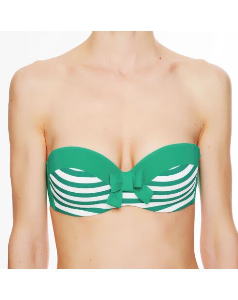 Haut de maillot de bain à coque bandeau La Jolie Baigneuse vert