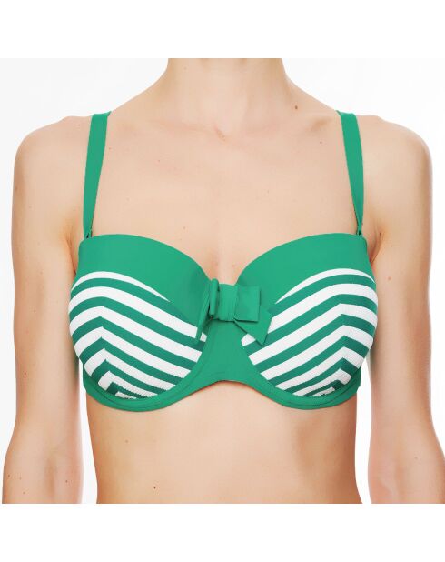 Haut de maillot de bain à coque bandeau La Jolie Baigneuse vert
