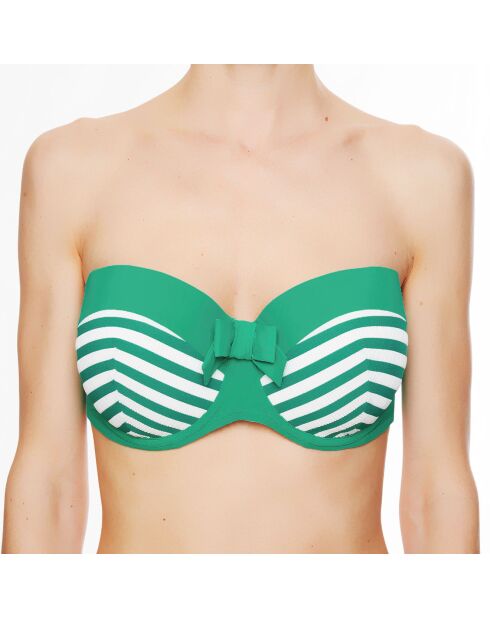 Haut de maillot de bain à coque bandeau La Jolie Baigneuse vert