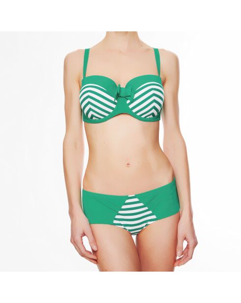 Haut de maillot de bain à coque bandeau La Jolie Baigneuse vert