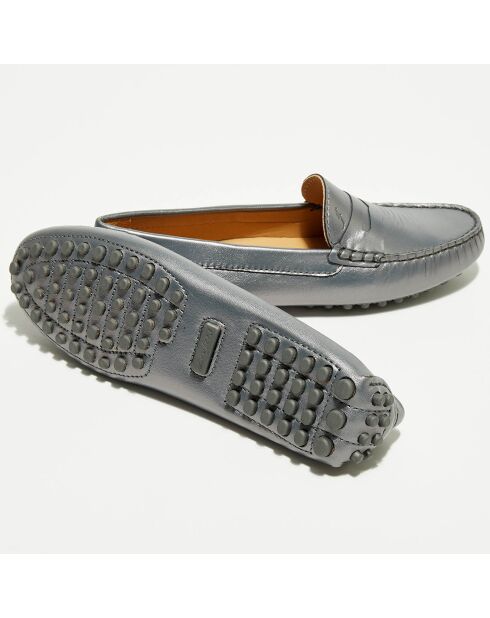 Mocassins en Cuir lisse Napallux métal foncé